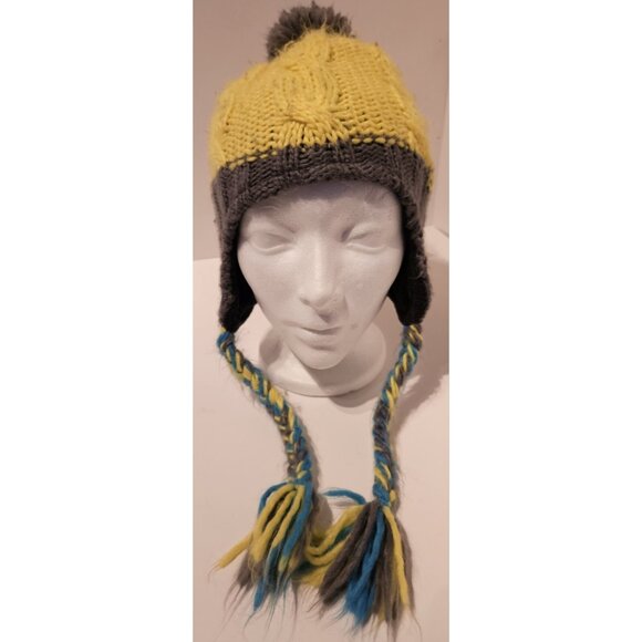SKI-DOO Racing Winter Hat Toque/Beanie Multi-color With Chin Tassel Ties - Picture 2 of 7